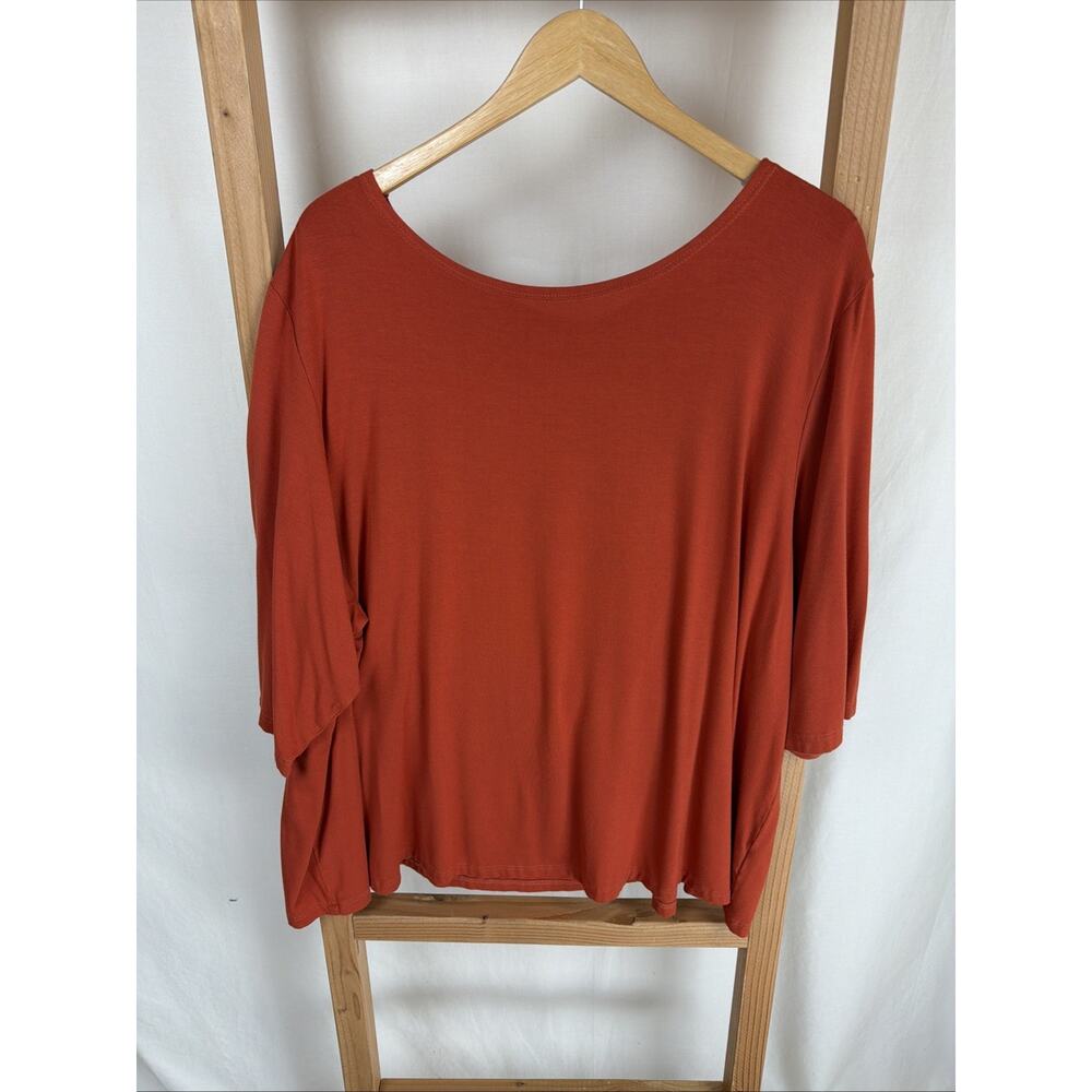 NWT Kleen Burnt Orange 3/4 Sleeve Viscose Blend Top #0831 3X